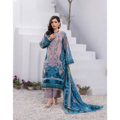 Janan Printed Lawn Embroidered  Suit 3Pcs with Cut Work Dupatta - 3, Women, 3Pcs Shalwar Suit, Zesh Textile, Chase Value