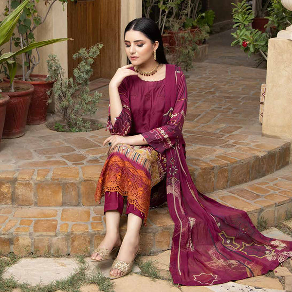 Schick Tulsi Chikankari Embroidered Un-stitched 3pcs Suit - 7