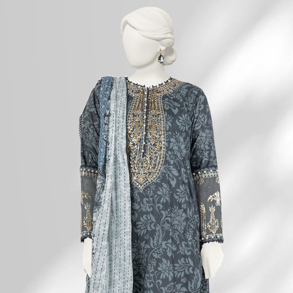 Panjnad By J. Lawn Embroidered 3 Piece Unstitched - 1270-A, Women, 3Pcs Shalwar Suit, Junaid Jamshed, Chase Value