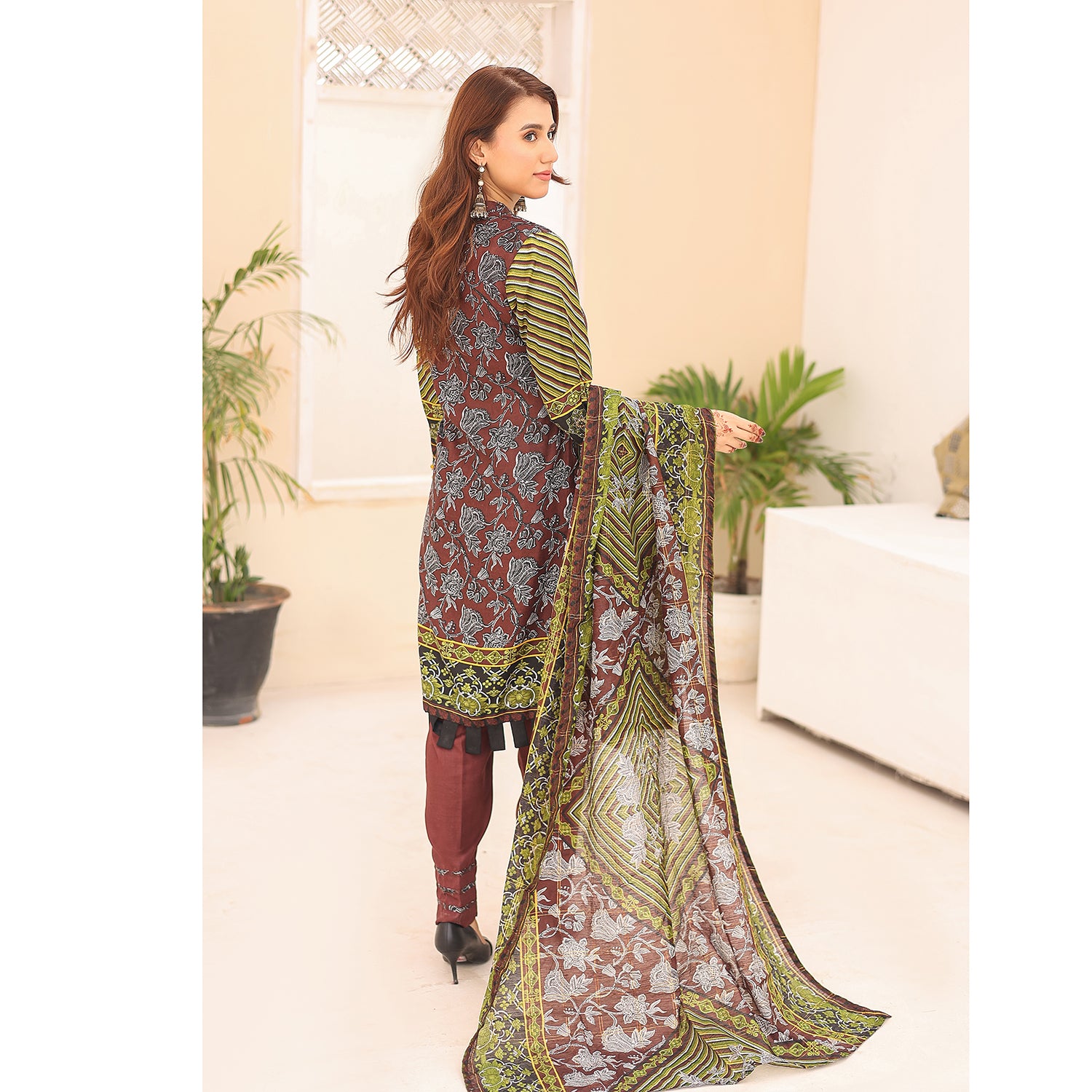Laiba By SN Cloth Printed Unstitched 3 Pcs Suit - 3, Women, 3Pcs Shalwar Suit, SN Cloth, Chase Value