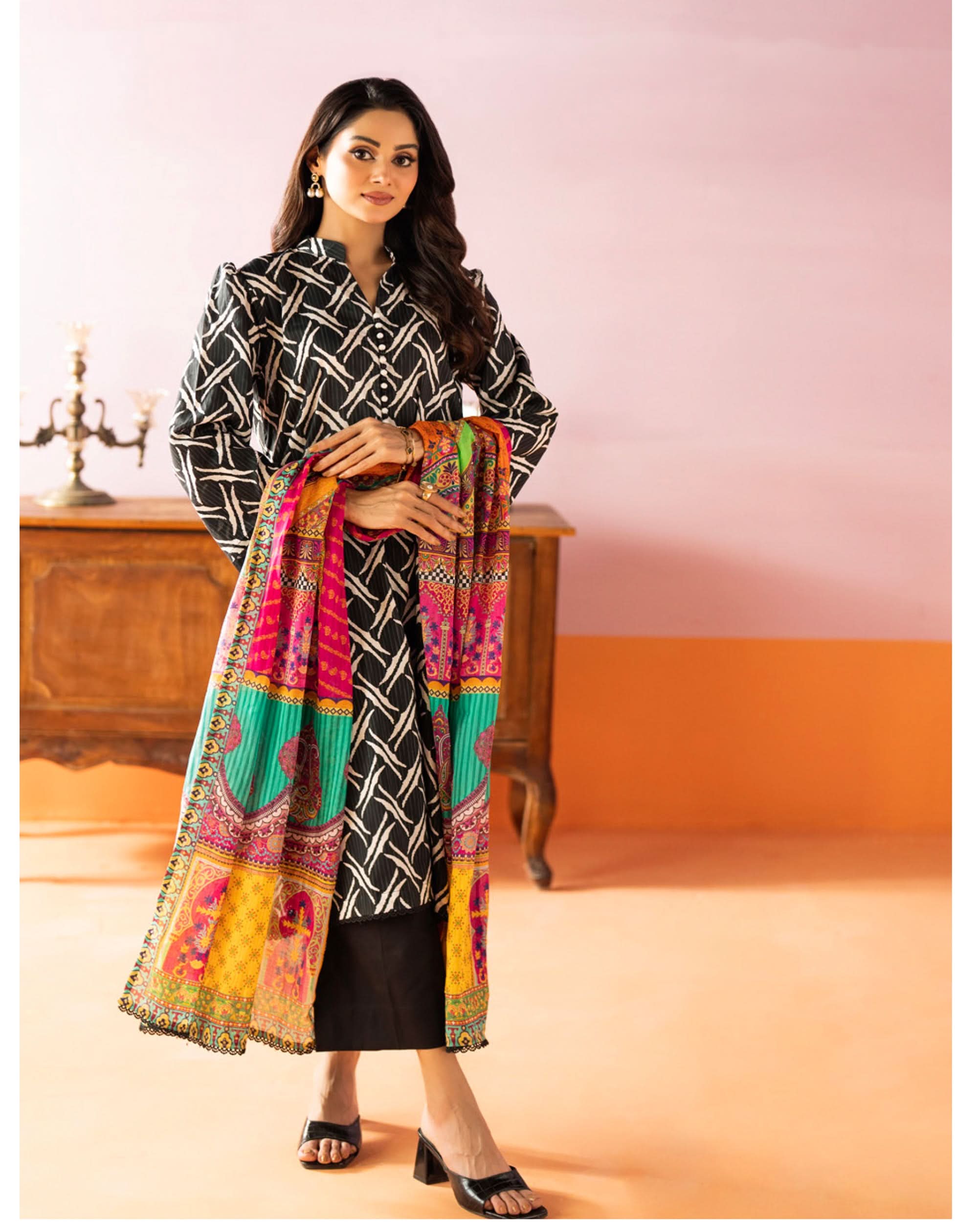 Salina Women’s 3PC Printed Suit-3, Women, 3Pcs Shalwar Suit, Chase Value, Chase Value