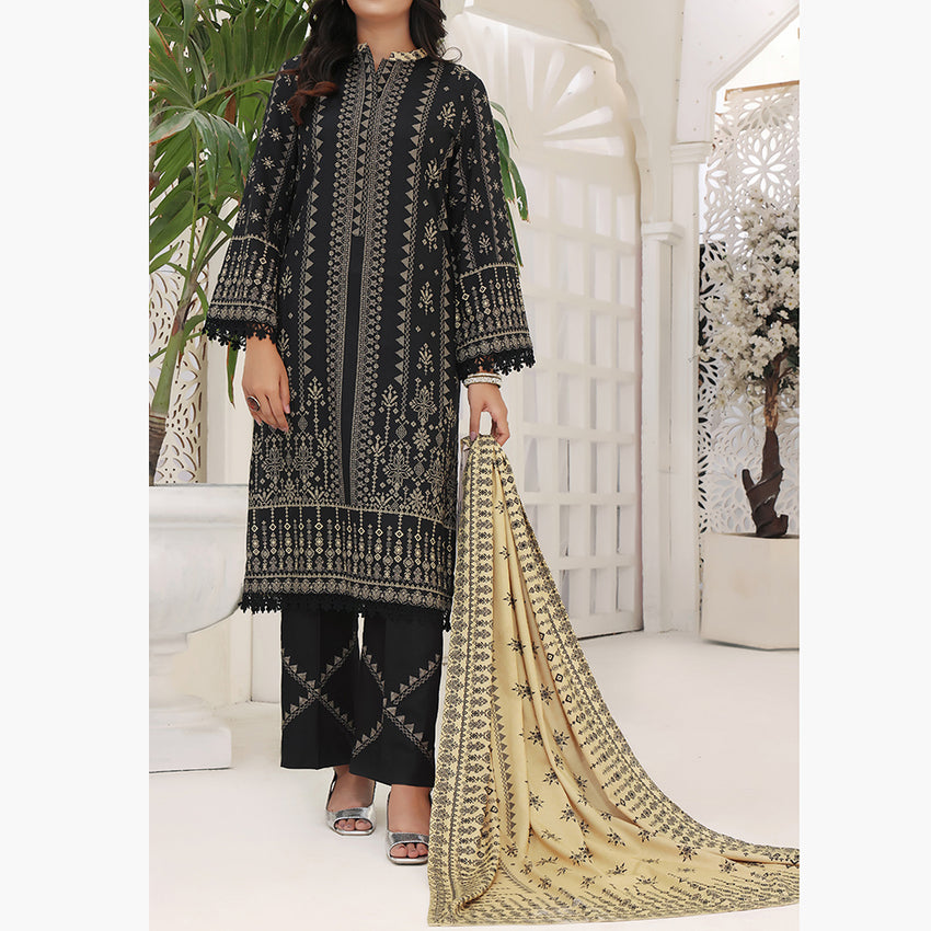 Jhalak Linen Printed Unstitched 3Pcs Suit - 3, Women, 3Pcs Shalwar Suit, VS Textiles, Chase Value