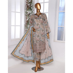 3D Daman kari By MI Creation Printed Lawn With Embroidered Unstitched 3Pcs Suit - 8