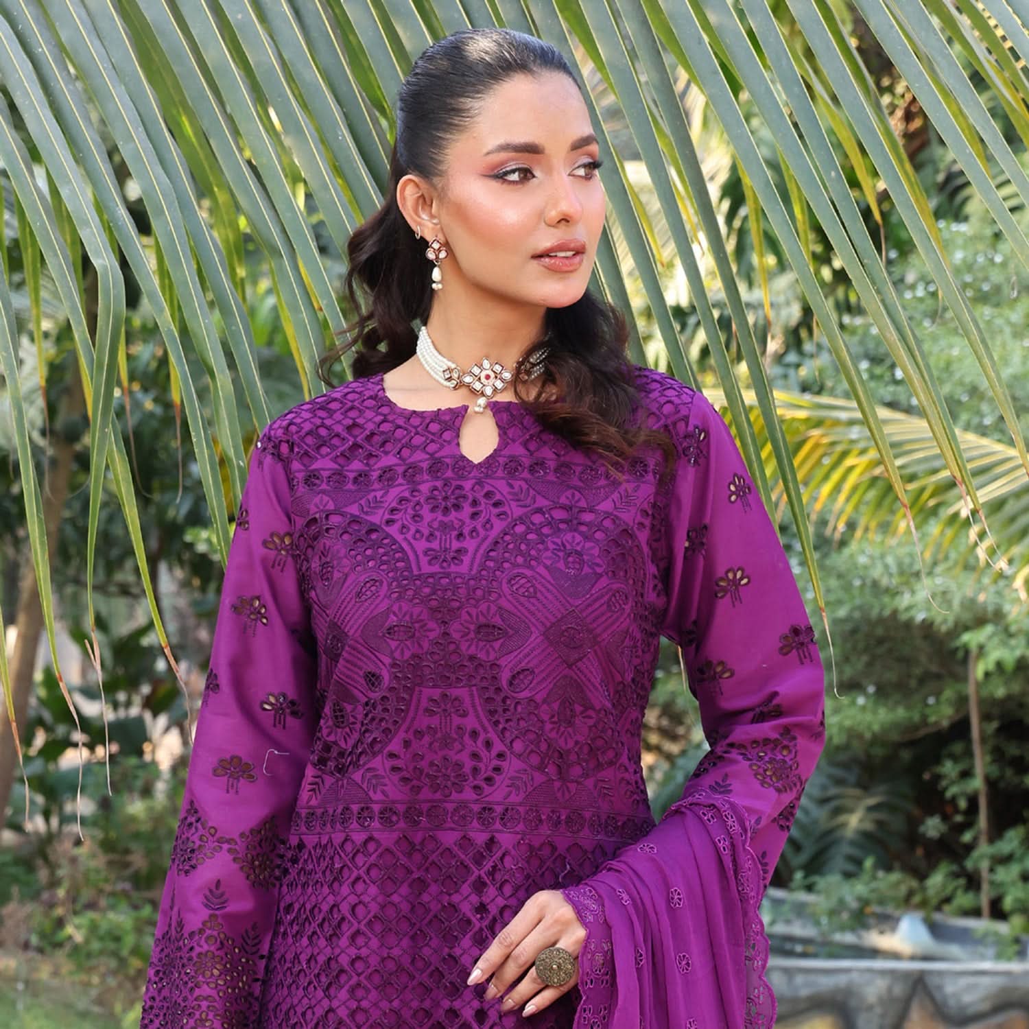 Summer Vibes By Dr. Haris Chikankari Lawn Unstitched 4 Pec Suit - 7, Women, 3Pcs Shalwar Suit, MI Creation, Chase Value