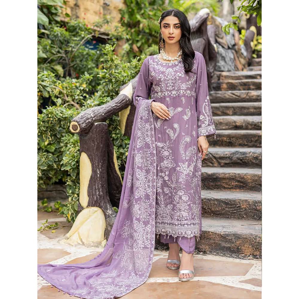 Schick Chantelle Luxury Chiffon Embroidered Unstitched 3Pcs Suit - 3, Women, 3Pcs Shalwar Suit, MI Creation, Chase Value