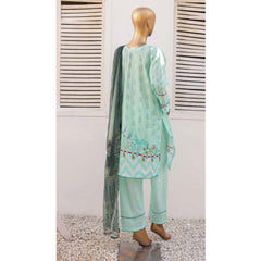 Zoha Lawn Printed Embroidered 3Pcs Suit with Bember Dupatta - 4, Women, 3Pcs Shalwar Suit, Leeds Textile, Chase Value