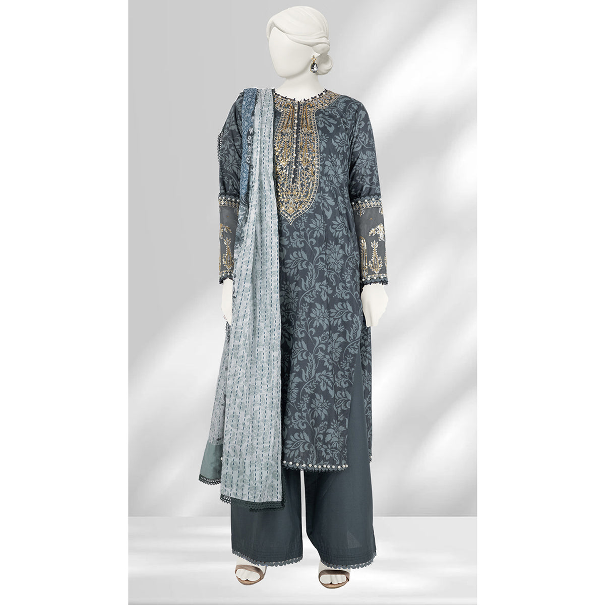 Panjnad By J. Lawn Embroidered 3 Piece Unstitched - 1270-A, Women, 3Pcs Shalwar Suit, Junaid Jamshed, Chase Value