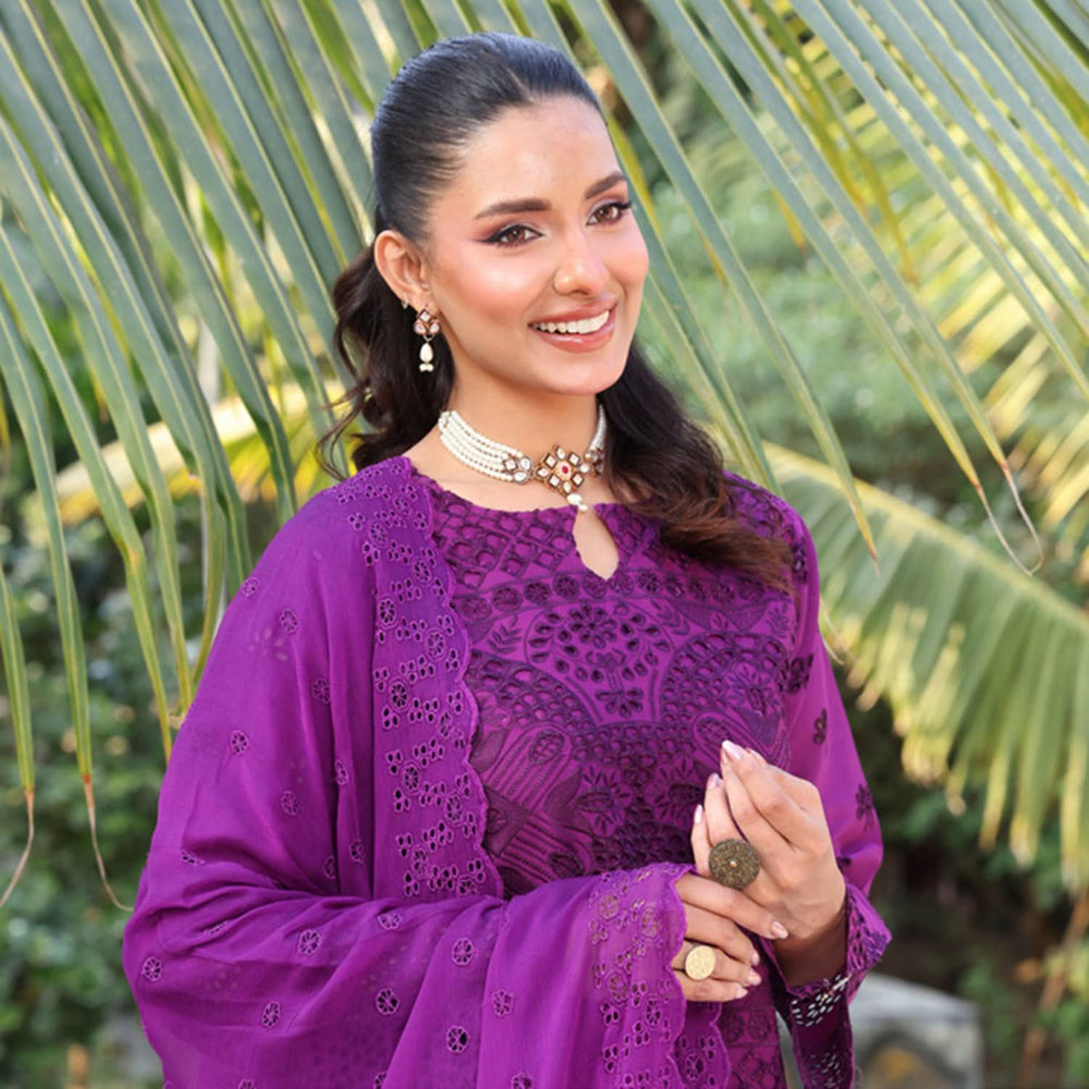Summer Vibes By Dr. Haris Chikankari Lawn Unstitched 4 Pec Suit - 7, Women, 3Pcs Shalwar Suit, MI Creation, Chase Value