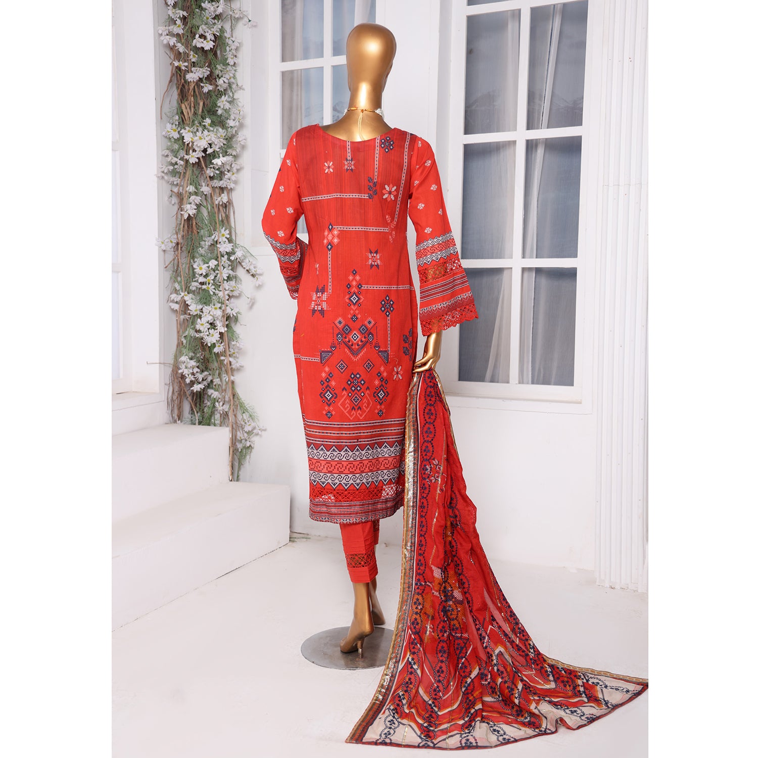Needle Wonder By Dr. Haris Printed & Embroidered Lawn Unstitched 3Pcs Suit - 8, Women, 3Pcs Shalwar Suit, MI Creation, Chase Value