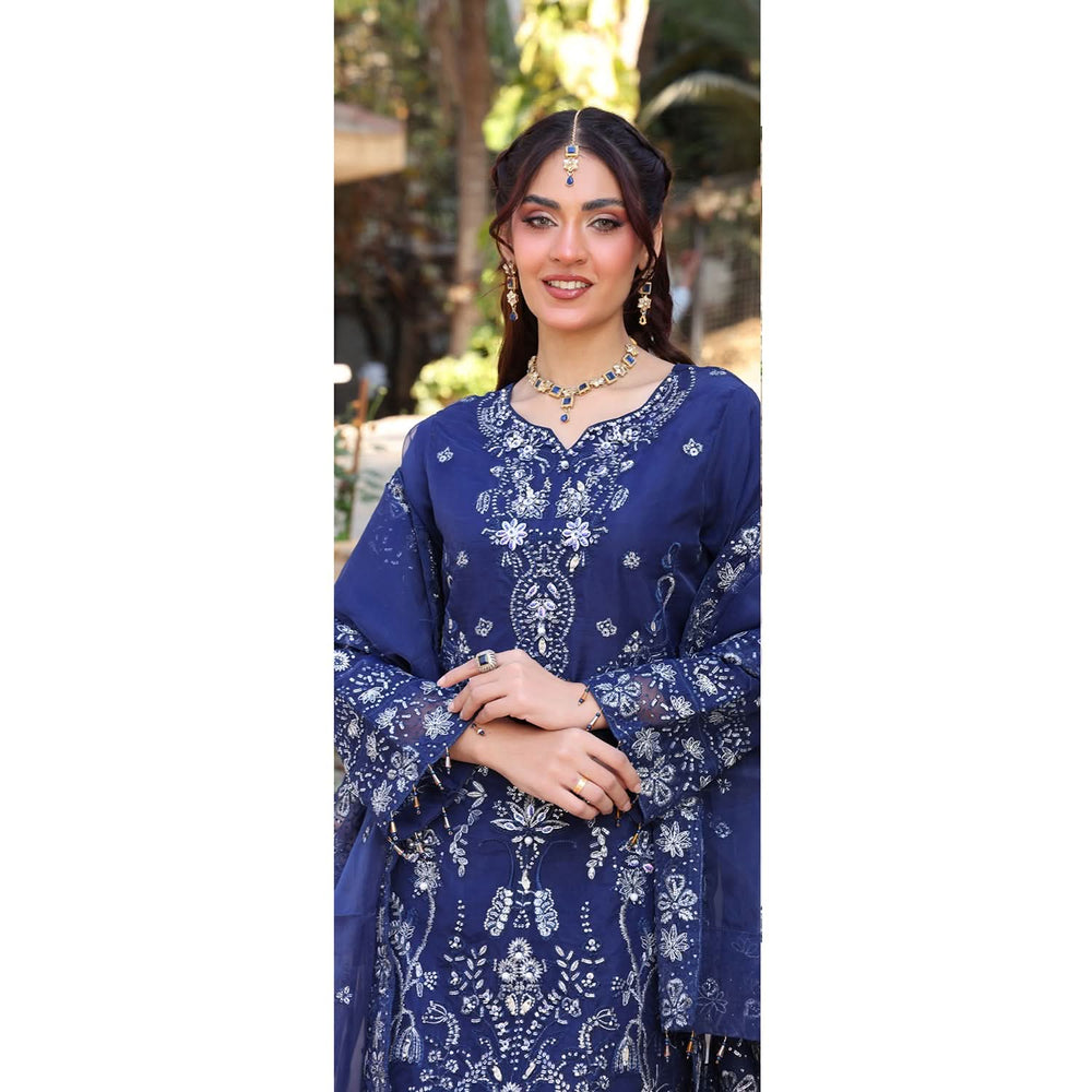 Dil Ruba By Dr. Haris Luxury Organza Embroidered Unstitched 3Pcs Suit - 3, Women, 3Pcs Shalwar Suit, MI Creation, Chase Value