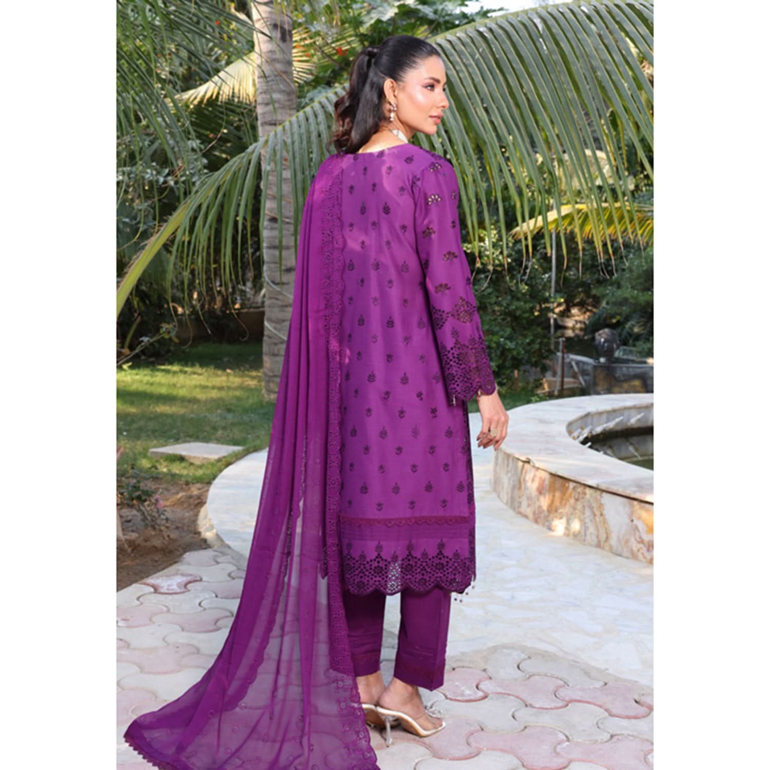 Summer Vibes By Dr. Haris Chikankari Lawn Unstitched 4 Pec Suit - 7, Women, 3Pcs Shalwar Suit, MI Creation, Chase Value