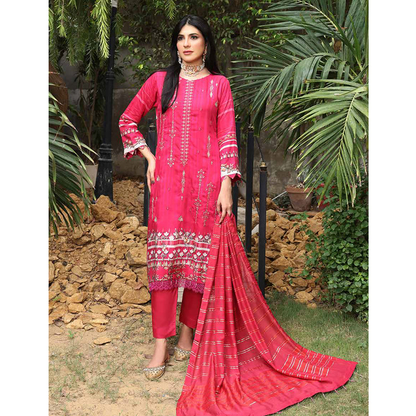 Schick Viscose Embroidered Un-sitiched 3pcs Suit  - 6