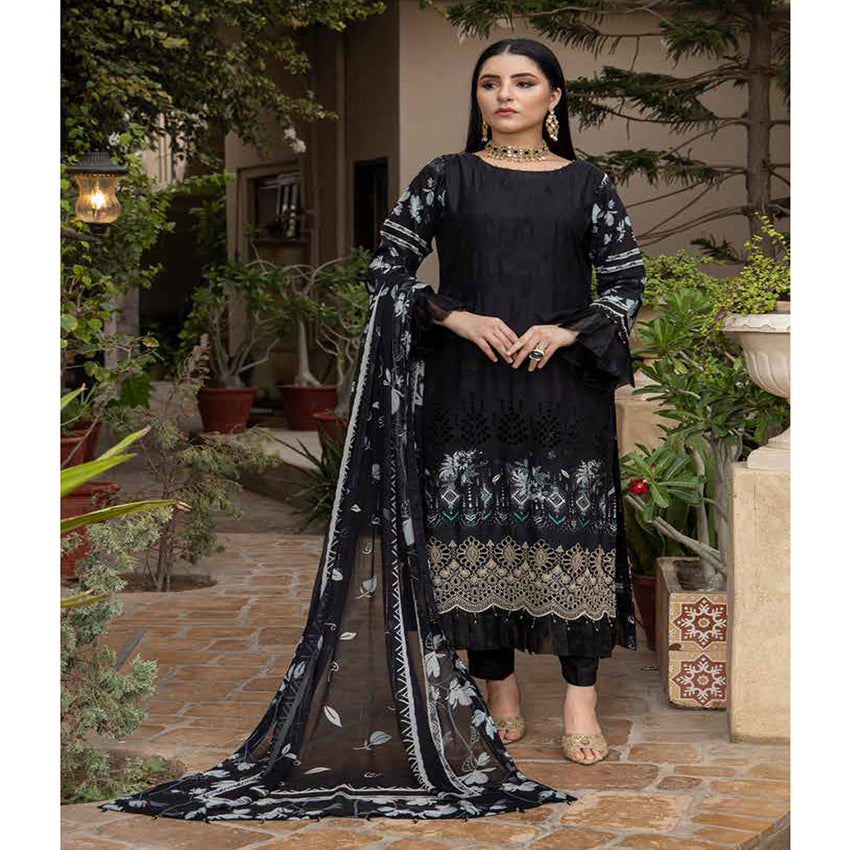 Schick Tulsi Chikankari Embroidered Un-stitched 3pcs Suit - 8