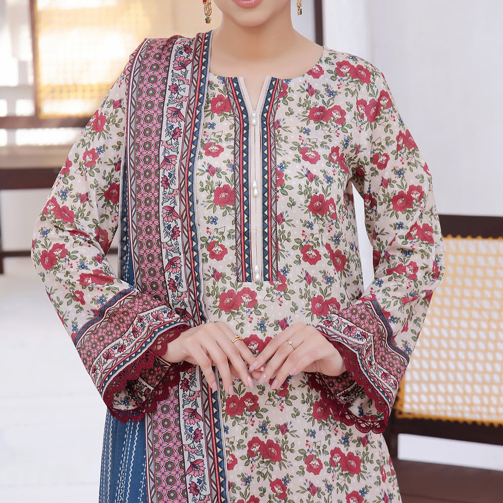 Ayesha Alishba By VS Textile Printed Lawn Unstitched 3Pcs Suit - 599, Women, 3Pcs Shalwar Suit, VS Textile, Chase Value