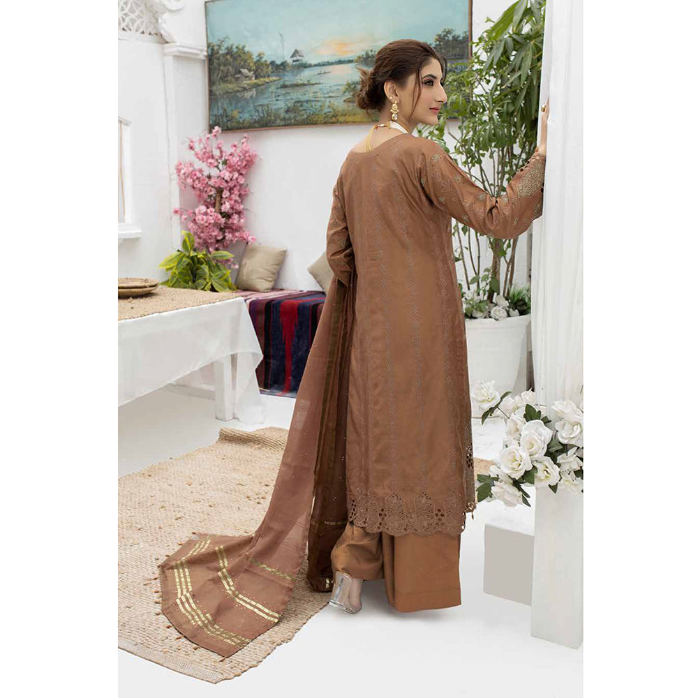 Schick Koel Viscose Schiffli Boring Embroidered Unstitched Suit With Fancy Dupatta - 10, Women, 3Pcs Shalwar Suit, MI Creation, Chase Value