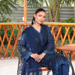 Summer Vibes By Dr. Haris Chikankari Lawn Unstitched 4 Pec Suit - 5