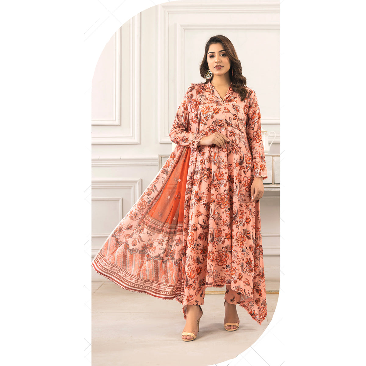 Zohra Classic By Motifz Lawn Digital Printed Unstitched Suit 3-Pcs - 4, Women, 3Pcs Shalwar Suit, Motifz, Chase Value