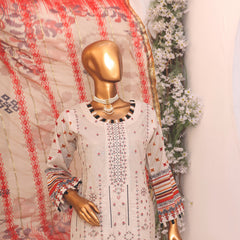 Needle Wonder By Dr. Haris Printed & Embroidered Lawn Unstitched 3Pcs Suit - 3