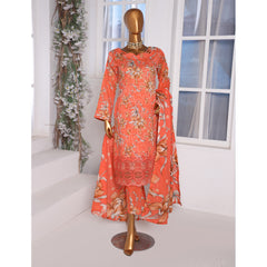 3D Daman kari By MI Creation Printed Lawn With Embroidered Unstitched 3Pcs Suit - 1