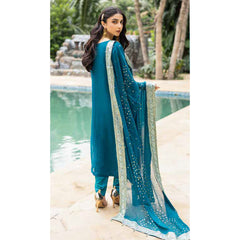 Schick Chantelle Luxury Chiffon Embroidered Unstitched 3Pcs Suit - 2