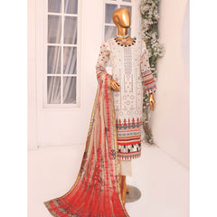 Needle Wonder By Dr. Haris Printed & Embroidered Lawn Unstitched 3Pcs Suit - 3
