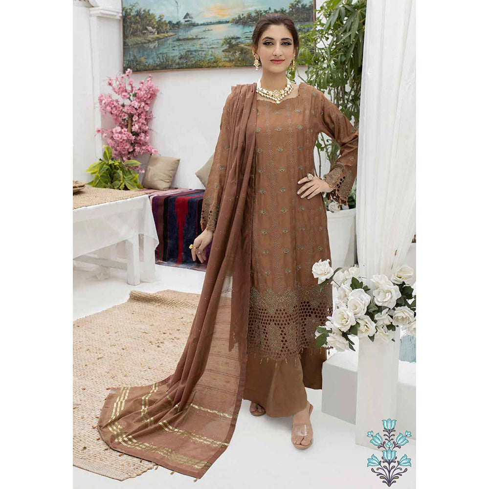 Schick Koel Viscose Schiffli Boring Embroidered Unstitched Suit With Fancy Dupatta - 10, Women, 3Pcs Shalwar Suit, MI Creation, Chase Value