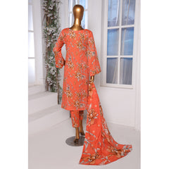 3D Daman kari By MI Creation Printed Lawn With Embroidered Unstitched 3Pcs Suit - 1