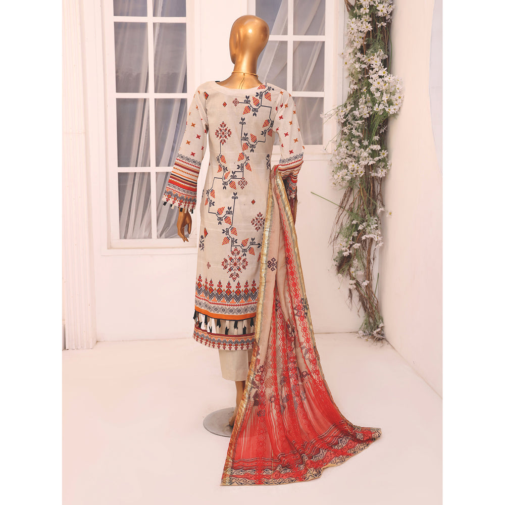 Needle Wonder By Dr. Haris Printed & Embroidered Lawn Unstitched 3Pcs Suit - 3, Women, 3Pcs Shalwar Suit, MI Creation, Chase Value