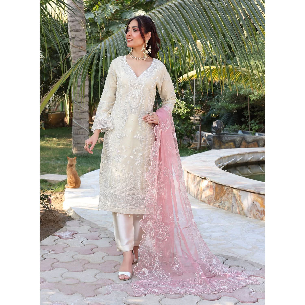 Dil Ruba By Dr. Haris Luxury Organza Embroidered Unstitched 3Pcs Suit - 2, Women, 3Pcs Shalwar Suit, MI Creation, Chase Value