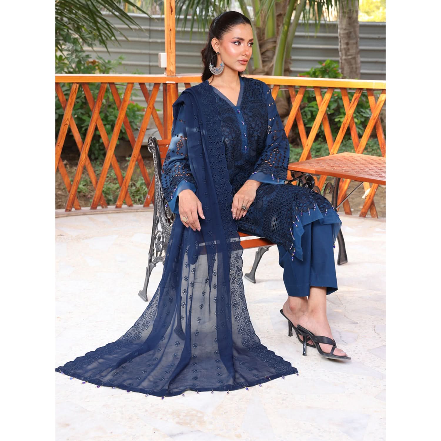 Summer Vibes By Dr. Haris Chikankari Lawn Unstitched 4 Pec Suit - 5, Women, 3Pcs Shalwar Suit, MI Creation, Chase Value