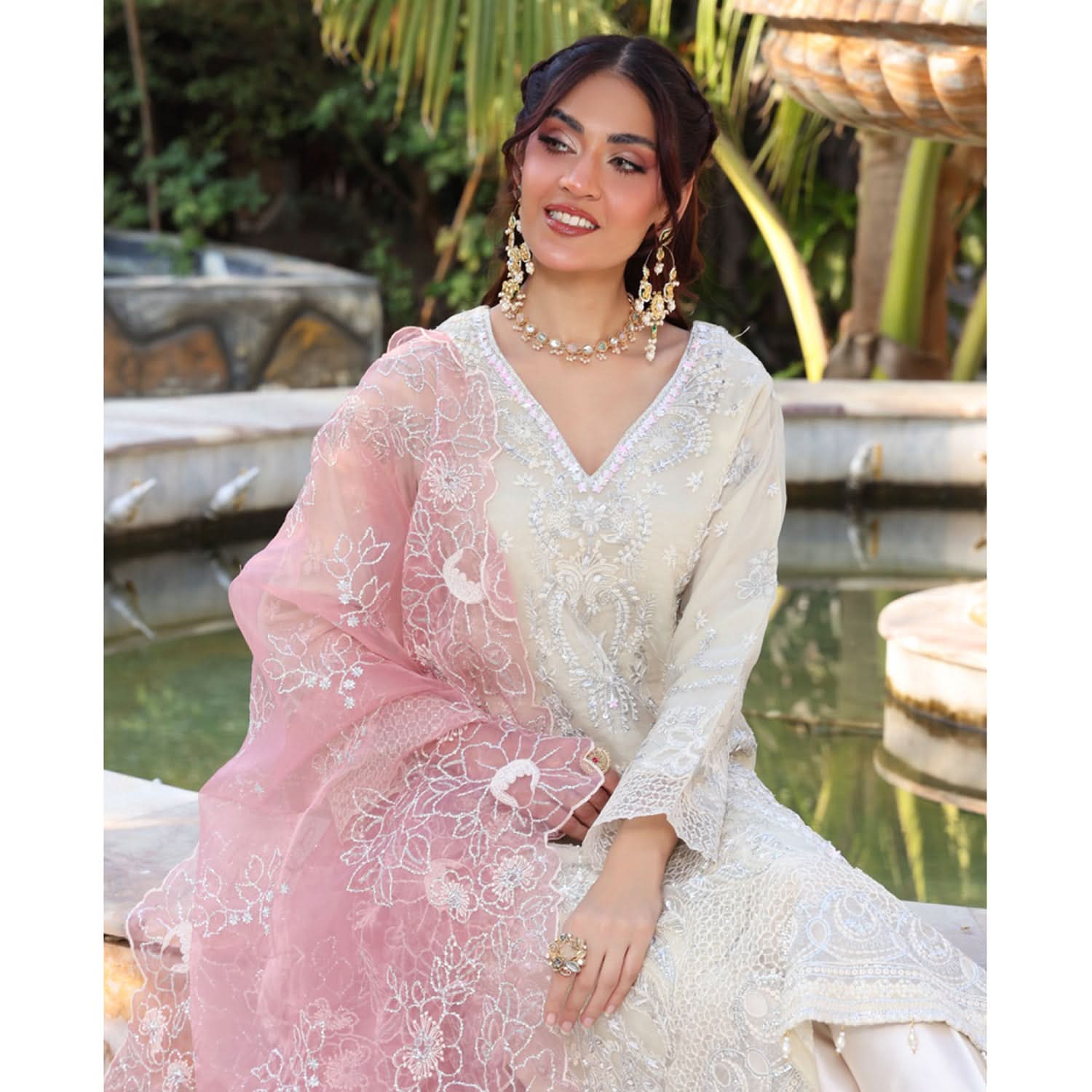 Dil Ruba By Dr. Haris Luxury Organza Embroidered Unstitched 3Pcs Suit - 2, Women, 3Pcs Shalwar Suit, MI Creation, Chase Value