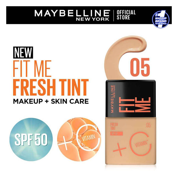 Maybelline New York Fit Me Fresh Tint With Spf 50 & Vitamin C, Natural Coverage Foundation, For Daily Use, Shade 05, 30Ml, Foundation, Maybelline, Chase Value