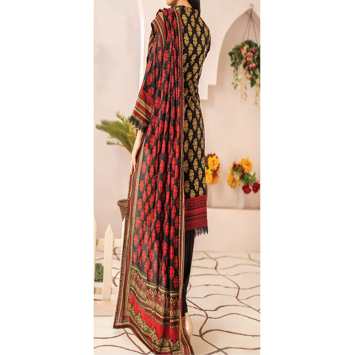 VS Daman Cambric Unstitched 3pcs Suit - 603-A, Women, 3Pcs Shalwar Suit, VS Textile, Chase Value