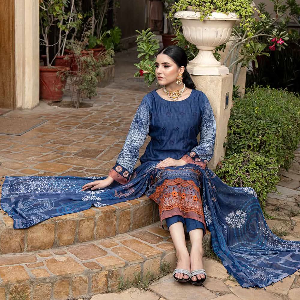 Schick Tulsi Chikankari Embroidered Un-stitched 3pcs Suit - 4, Women, 3Pcs Shalwar Suit, MI Creation, Chase Value