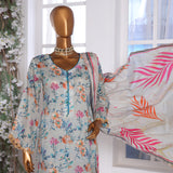 3D Daman kari By MI Creation Printed Lawn With Embroidered Unstitched 3Pcs Suit - 5, Women, 3Pcs Shalwar Suit, MI Creation, Chase Value