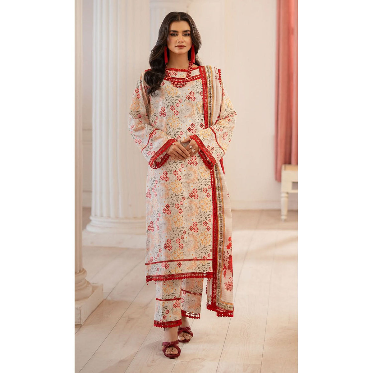 Al Zohaib Colors Digital Printed Unstitched Lawn 3 Pcs Suit - 5, Women, 3Pcs Shalwar Suit, Al-Zohaib Textiles, Chase Value