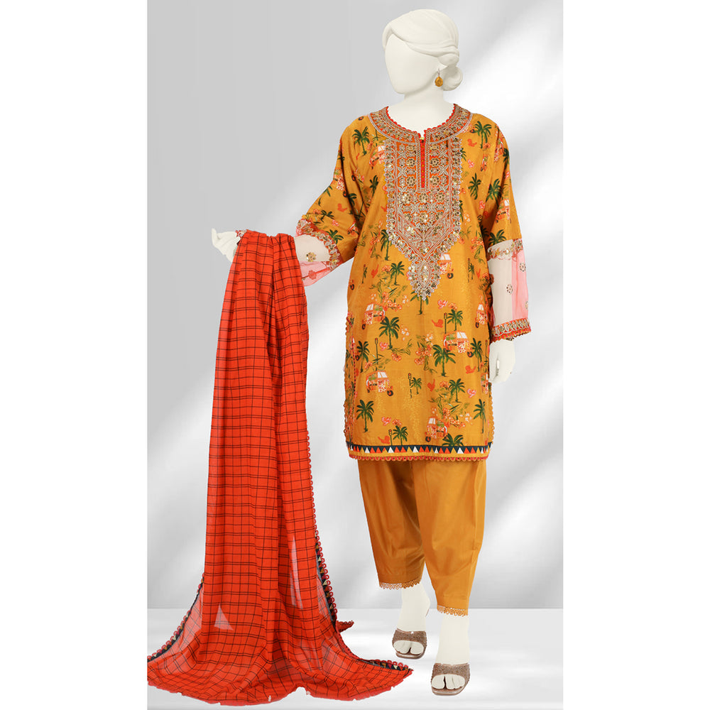 Panjnad By J. Lawn Embroidered 3 Piece Unstitched - 1271-A, Women, 3Pcs Shalwar Suit, Junaid Jamshed, Chase Value