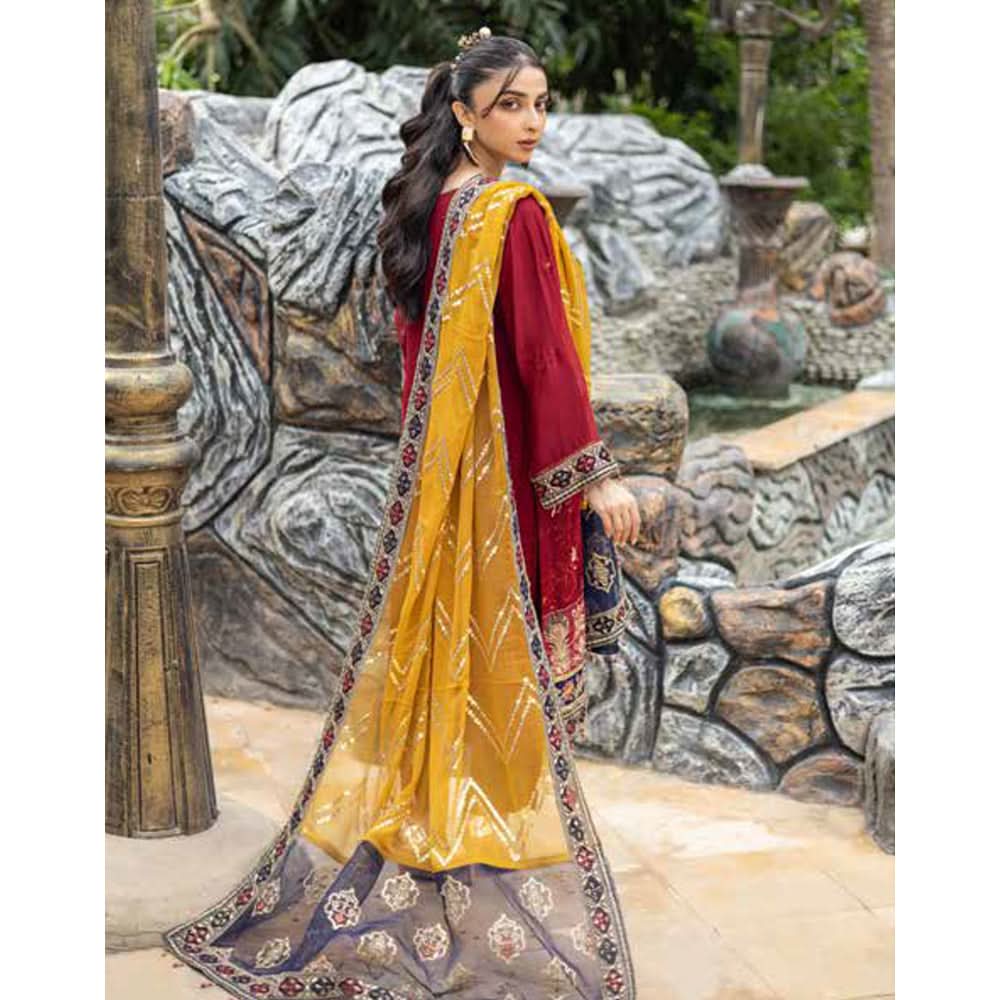 Schick Chantelle Luxury Chiffon Embroidered Unstitched 3Pcs Suit - 5, Women, 3Pcs Shalwar Suit, MI Creation, Chase Value