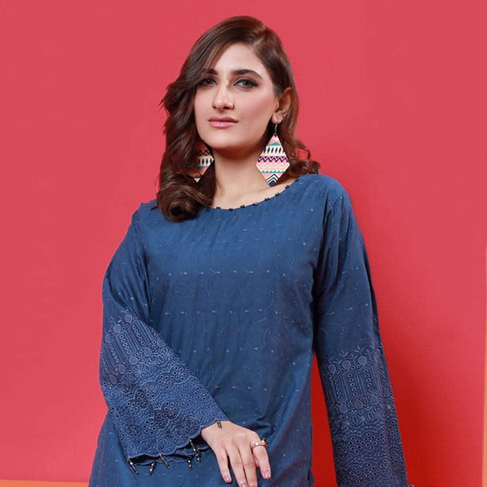 Jaza Schiffli Emroidered Lawn 2Pcs Unstitched Suit - 6, Women, 2Pcs Shalwar Suit, Mi Creation, Chase Value