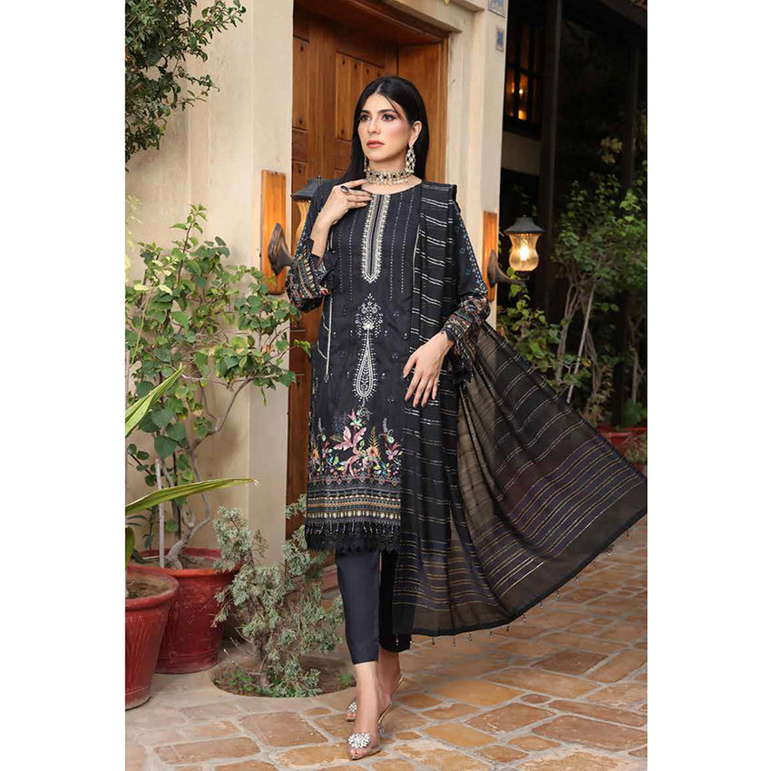 Schick Viscose Embroidered Un-sitiched 3pcs Suit  - 2