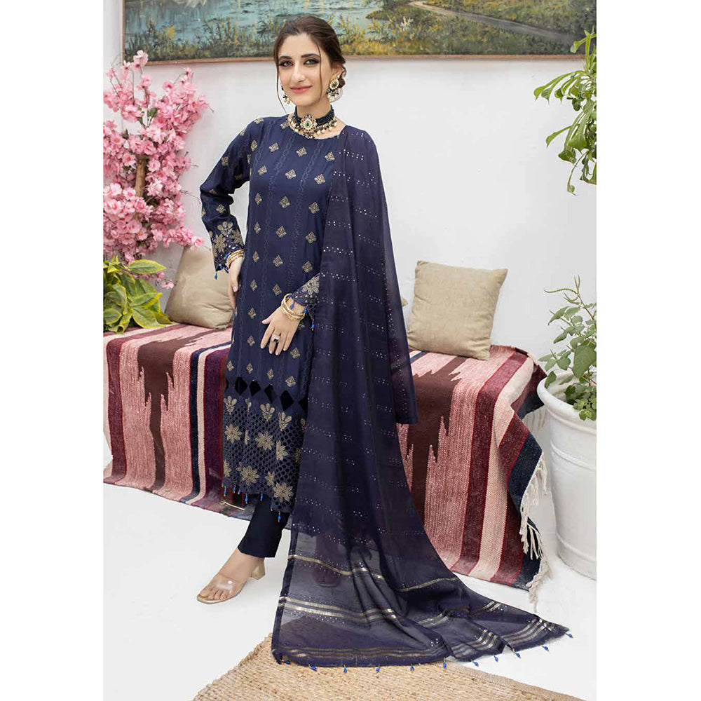 Schick Koel Viscose Schiffli Boring Embroidered Unstitched Suit With Fancy Dupatta - 4, Women, 3Pcs Shalwar Suit, MI Creation, Chase Value