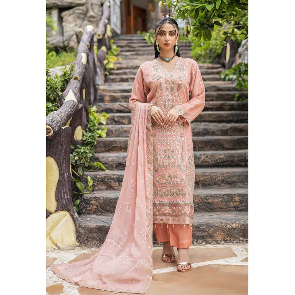 Schick Chantelle Luxury Chiffon Embroidered Unstitched 3Pcs Suit - 4, Women, 3Pcs Shalwar Suit, MI Creation, Chase Value