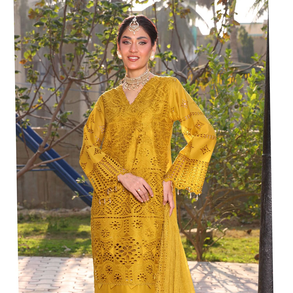 Summer Vibes By Dr. Haris Chikankari Lawn Unstitched 4 Pec Suit - 3, Women, 3Pcs Shalwar Suit, MI Creation, Chase Value