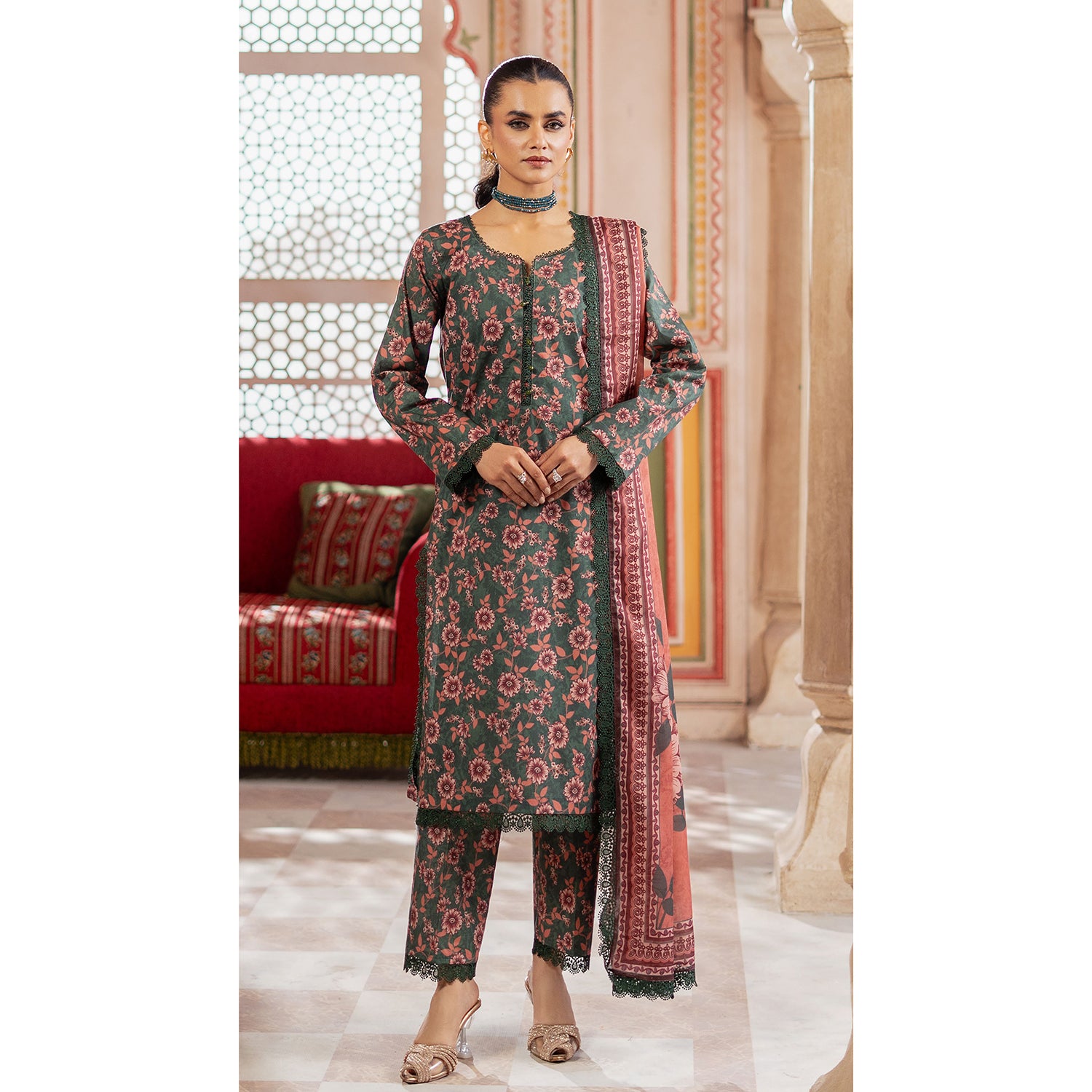 Colors Identic Separates By Al Zohaib Digital Printed 3 Pcs Suit - 6, Women, 3Pcs Shalwar Suit, Al-Zohaib Textiles, Chase Value
