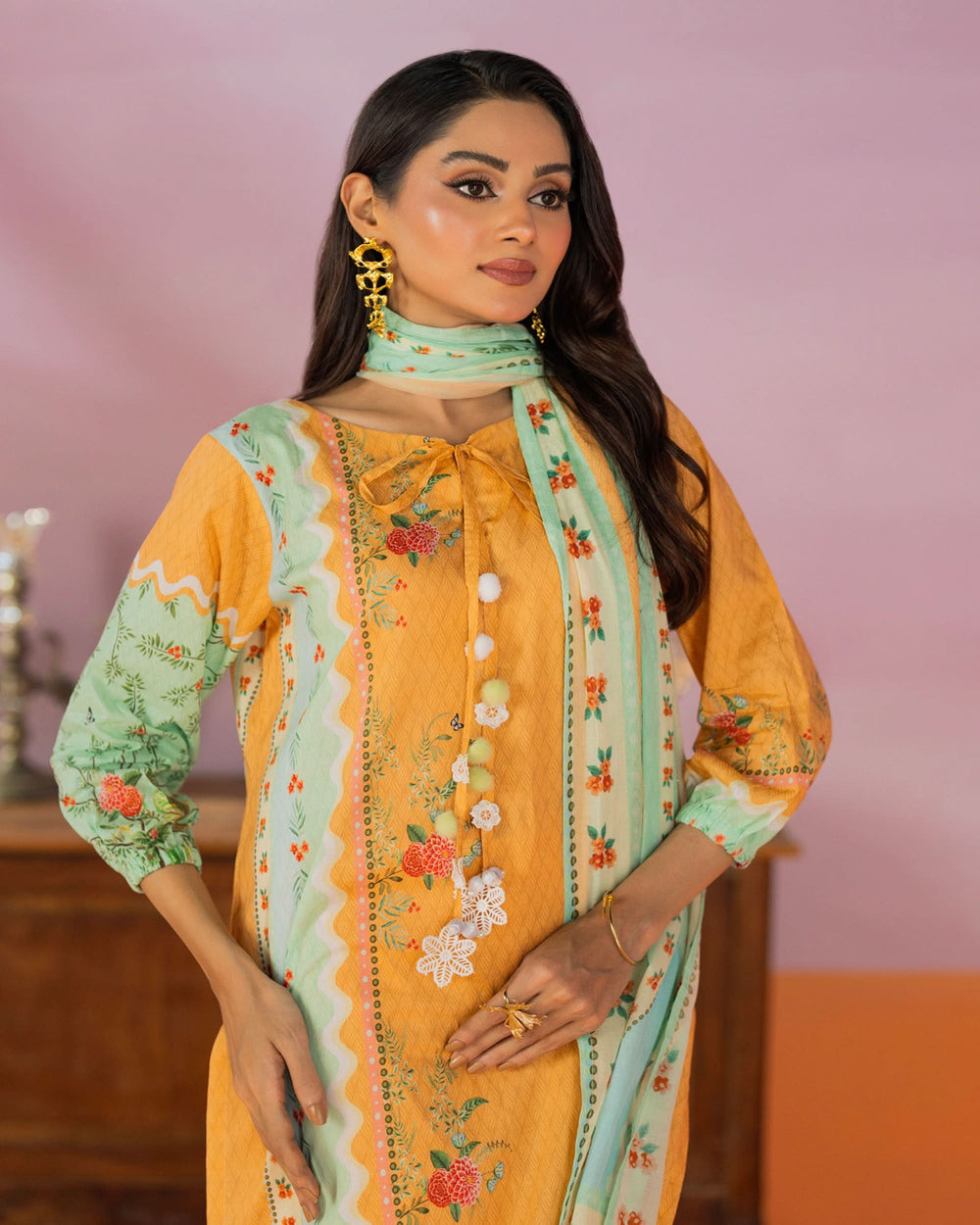Salina Women’s 3PC Printed Suit-6, Women, 3Pcs Shalwar Suit, Chase Value, Chase Value