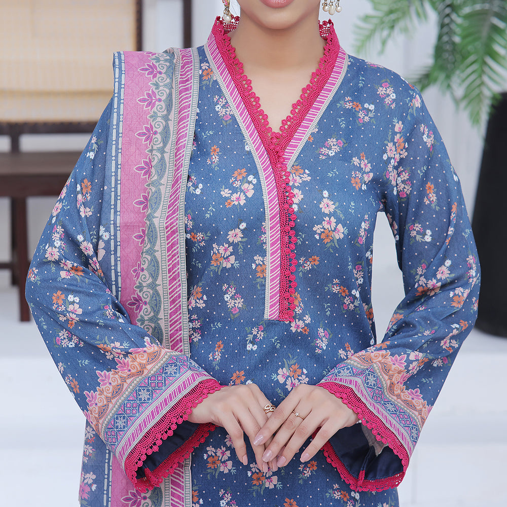 Ayesha Alishba By VS Textile Printed Lawn Unstitched 3Pcs Suit - 594, Women, 3Pcs Shalwar Suit, VS Textile, Chase Value