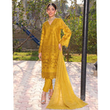 Summer Vibes By Dr. Haris Chikankari Lawn Unstitched 4 Pec Suit - 3, Women, 3Pcs Shalwar Suit, MI Creation, Chase Value