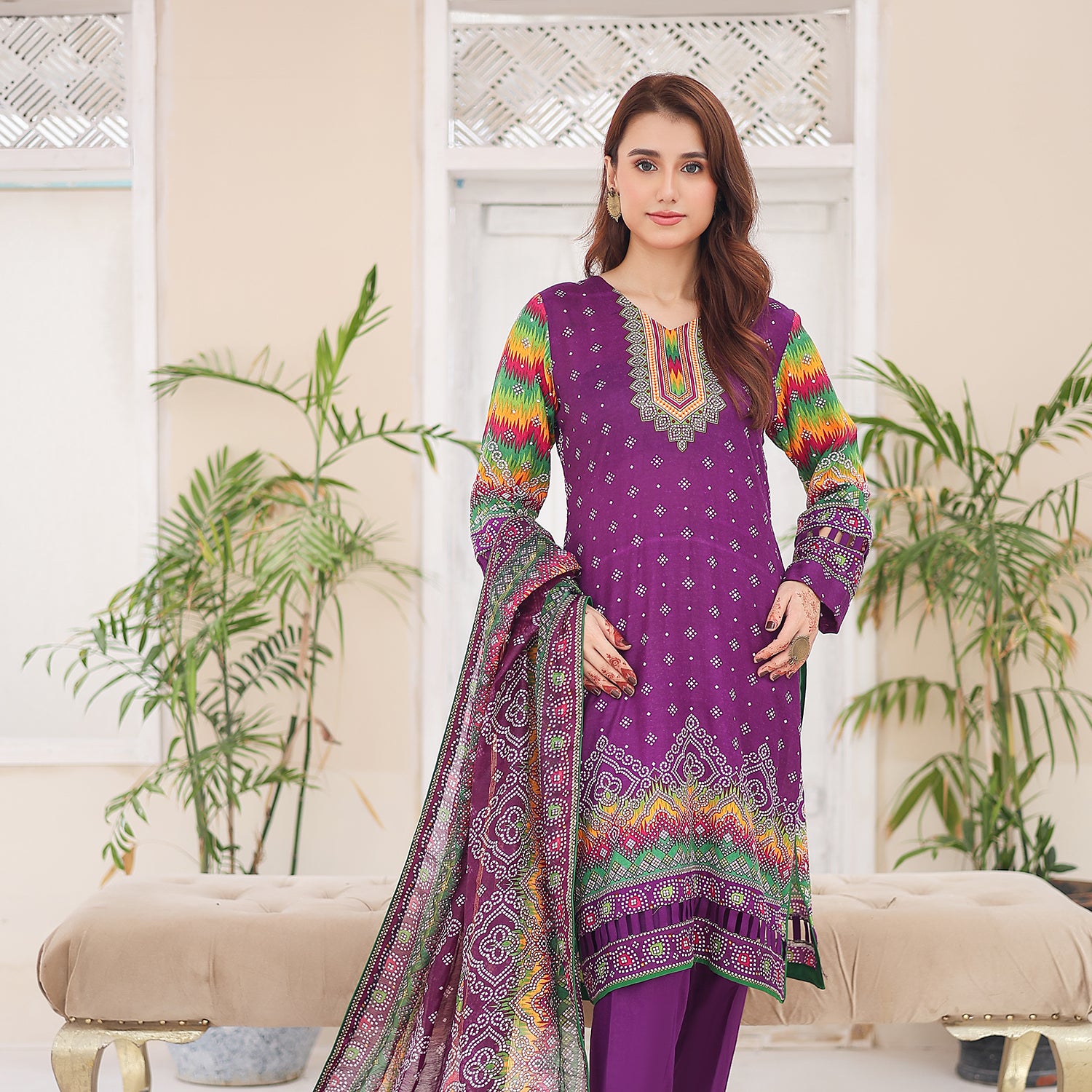 Laiba By SN Cloth Printed Unstitched 3 Pcs Suit - 6, Women, 3Pcs Shalwar Suit, SN Cloth, Chase Value