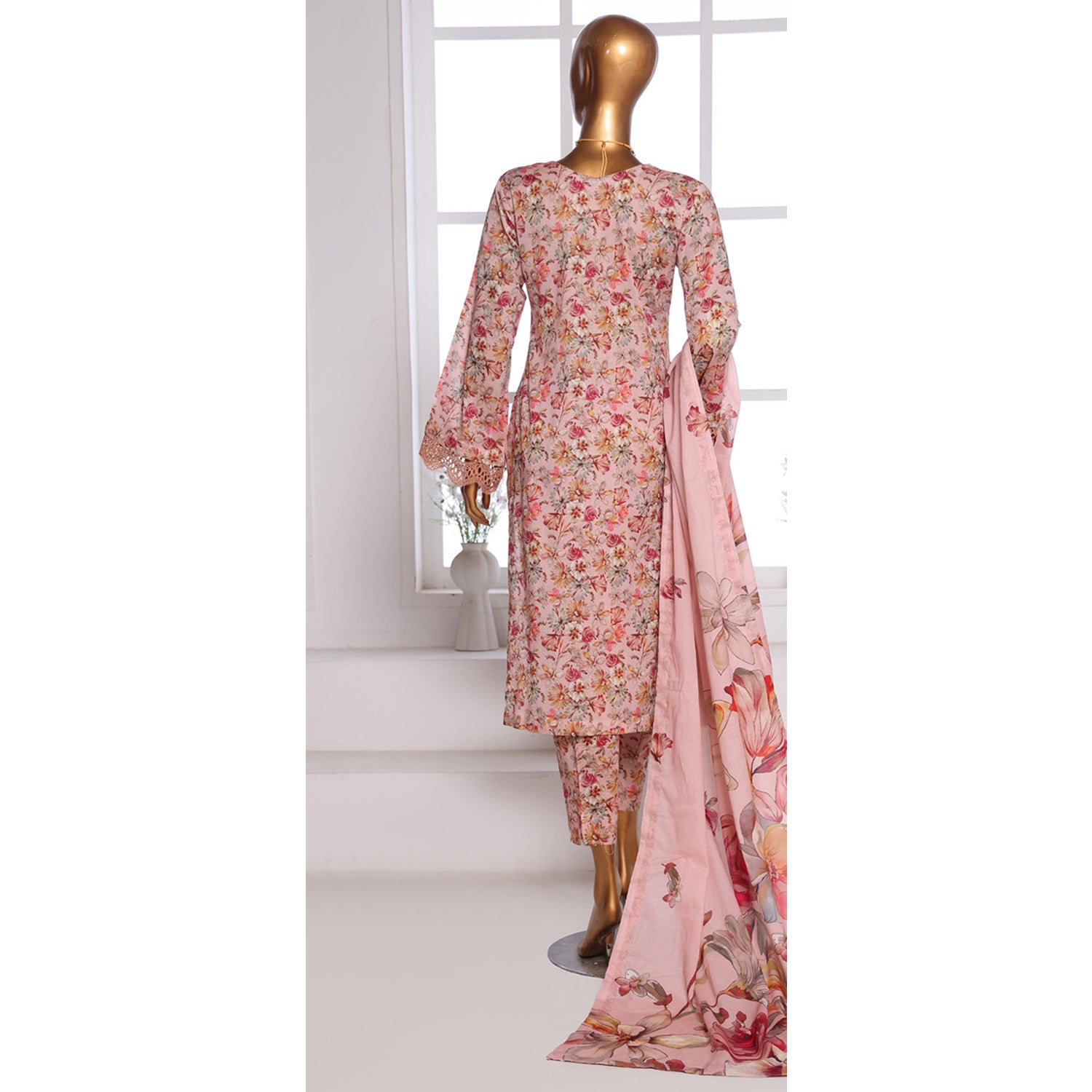 3D Daman kari By MI Creation Printed Lawn With Embroidered Unstitched 3Pcs Suit - 6, Women, 3Pcs Shalwar Suit, MI Creation, Chase Value