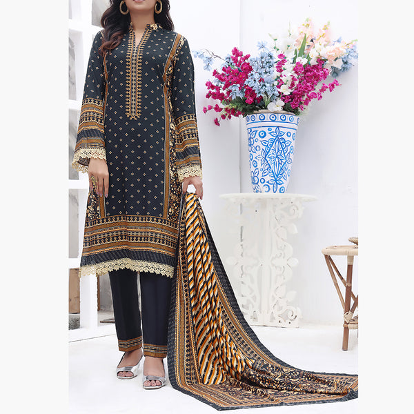 Jhalak Linen Printed Unstitched 3Pcs Suit - 6, Women, 3Pcs Shalwar Suit, VS Textiles, Chase Value
